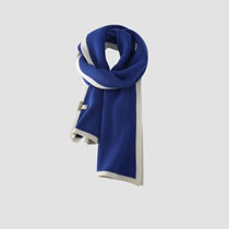 Fashion Klein Blue Polyester Color Block Patch Scarf