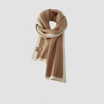 Fashion Camel Polyester Color Block Patch Scarf