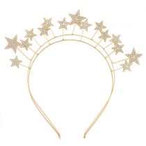 Fashion Gold Alloy Diamond-encrusted Five-pointed Star Headband