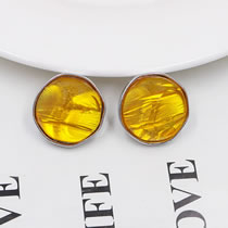 Fashion Gold Resin Geometric Round Earrings