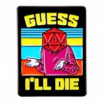 Fashion Dungeons And Dragons I Think I'm Going To Die Alloy Printed Square Brooch