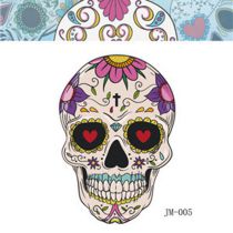 Fashion 5# Color Printed Skull Tattoo Face Sticker