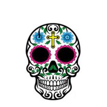 Fashion 9# Color Printed Skull Tattoo Face Sticker