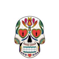 Fashion 15# Color Printed Skull Tattoo Face Sticker