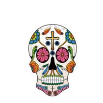 Fashion 17# Color Printed Skull Tattoo Face Sticker