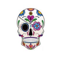Fashion 18# Color Printed Skull Tattoo Face Sticker