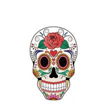 Fashion 19# Color Printed Skull Tattoo Face Sticker