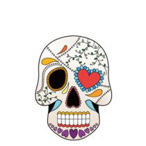 Fashion Twenty Three# Color Printed Skull Tattoo Face Sticker