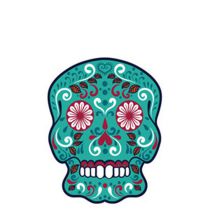 Fashion 34# Color Printed Skull Tattoo Face Sticker