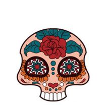 Fashion 39# Color Printed Skull Tattoo Face Sticker