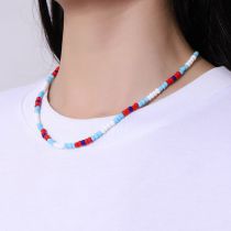 Fashion Necklace Colorful Rice Bead Necklace
