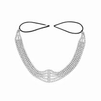 Fashion Silver Geometric Multi-layered Rhinestone Elastic Headband