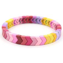 Fashion Color Alloy Geometric Arrow Colorblock Beaded Bracelet
