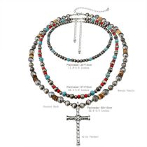 Fashion 3# Turquoise Beaded Necklace