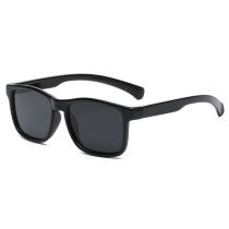 Fashion Black Frame Black And Gray Film Ac Color Block Square Children's Sunglasses