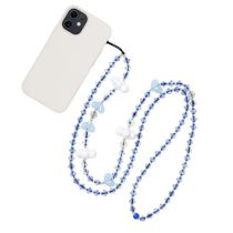 Fashion Blue Geometric Beaded Cloud Love Mobile Phone Chain