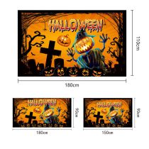 Fashion 14# Polyester Halloween Printed Background Fabric Hanging Flag
