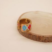 Fashion C Rice Beads Braided Ring  Glass%2fglazed