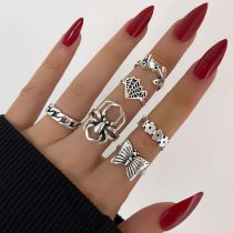Fashion 5# Alloy Geometric Ring Set  Alloy