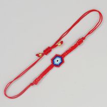Fashion Red Rice Beads Braided Eye Bracelet  Glass%2fglazed