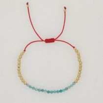 Fashion Gold Copper Beads And Semi-precious Beads Bracelet  Amazonite