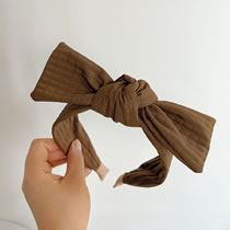 Fashion Brown Fabric Three-dimensional Bow Headband
