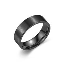 Fashion Black Titanium Steel Ring Frosted Round Men's Ring