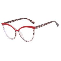 Fashion Red Bean Curd On Top And Bottom On Bottom Cat Eye Large Frame Flat Mirror