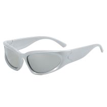 Fashion Silver Frame White Mercury Pc Irregular Wide Leg Children's Sunglasses