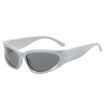 Fashion Silver Frame Gray Piece Pc Irregular Wide Leg Children's Sunglasses