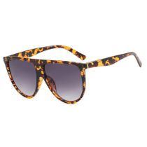 Fashion Leopard Double Gray Large Square Frame Sunglasses