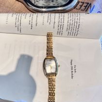 Fashion Tiaoding Gold Belt Stainless Steel Tonneau Dial Watch
