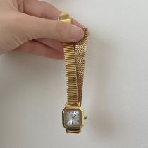 Fashion Gold Belt Stainless Steel Square Dial Watch