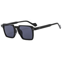 Fashion Bright Black And Gray Film Pc Square Sunglasses