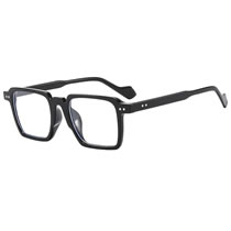 Fashion Bright Black And White Film Anti-blue Light Pc Square Sunglasses