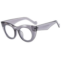 Fashion Transparent Gray-white Film Anti-blue Light Pc Cat Eye Sunglasses