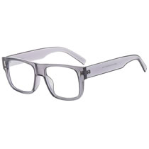 Fashion Transparent Gray-white Film Anti-blue Light Pc Square Large Frame Sunglasses