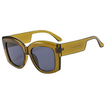 Fashion Olive Green Pc Irregular Large Frame Sunglasses