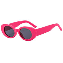 Fashion Rose Red Pc Oval Sunglasses