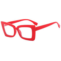 Fashion Big Red And White Film Anti-blue Light Pc Large Frame Sunglasses