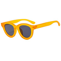 Fashion Transparent Orange Gray Film Pc Round Large Frame Sunglasses