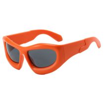 Fashion Sand Orange Gray Slices Pc Large Frame Sunglasses