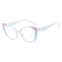Fashion Solid White Flour Blue Cat Eye Color Matching Large Frame Flat Mirror