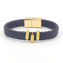 Fashion Brown Leather Braided Alloy Claw Men's Bracelet