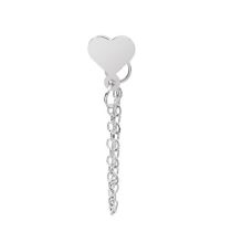 Fashion Silver Alloy Love Chain Tassel Earrings (single)
