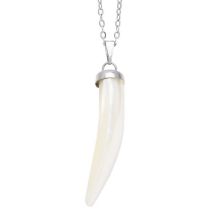 Fashion D Geometric Diamond Shell Wolf Tooth Necklace