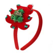 Fashion Red Plush Christmas Tree Headband