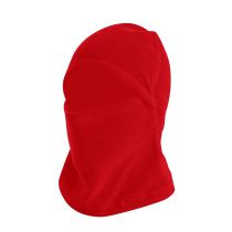 Fashion Bright Red Polyester Polar Fleece Solid Color Scarf All-in-one Face Mask Hood