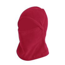 Fashion Claret Polyester Polar Fleece Solid Color Scarf All-in-one Face Mask Hood