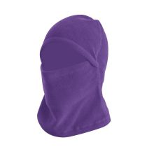 Fashion Purple Polyester Polar Fleece Solid Color Scarf All-in-one Face Mask Hood